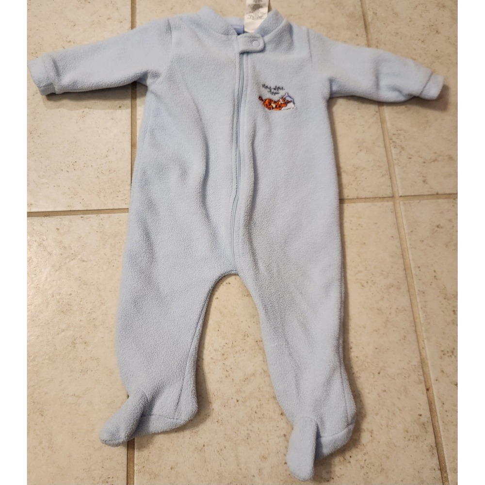 Disney Tigger Fleece Footed Pajamas Blue Baby 3-6 Months